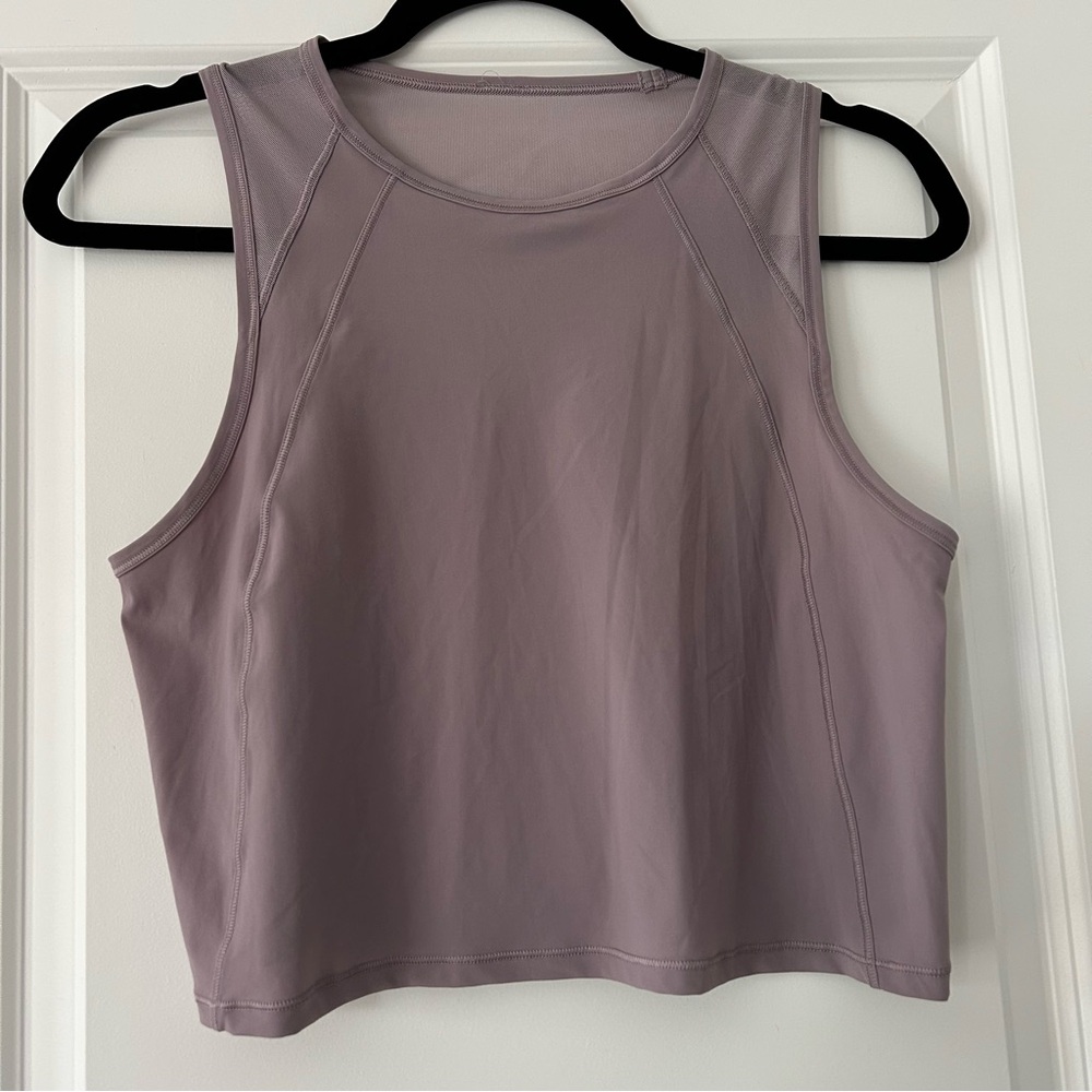 Lululemon Cropped Sculpt Light Purple Mauve Workout Athletic Running Tank Top